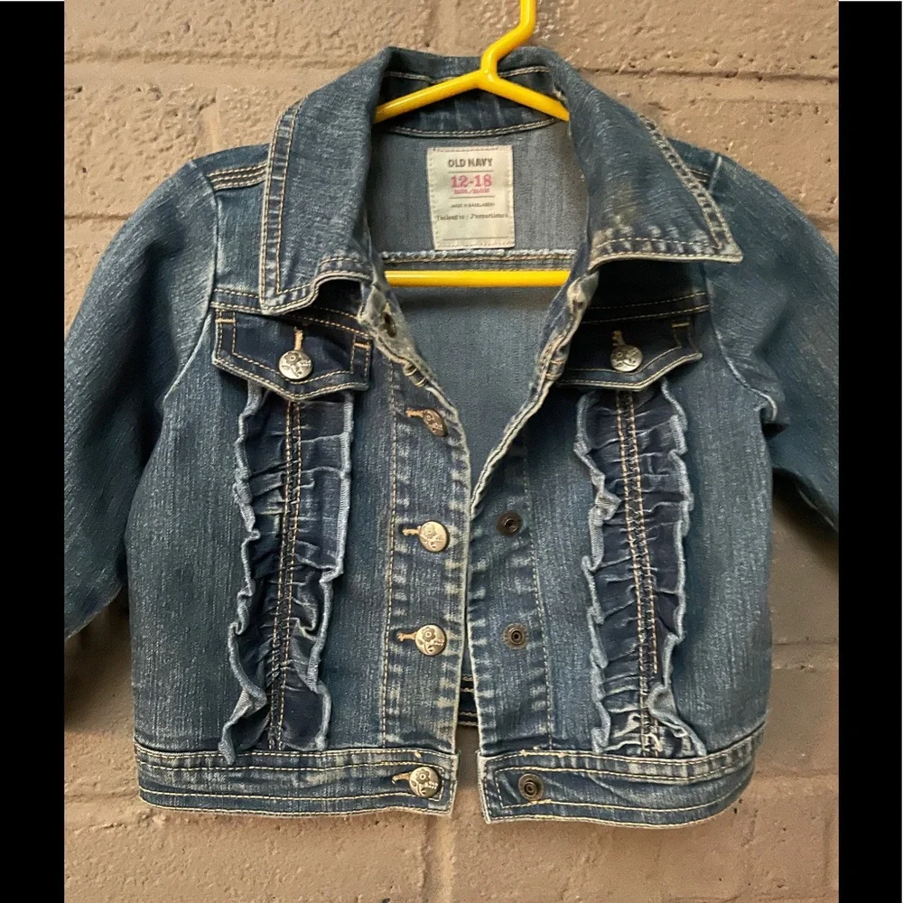Old Navy  ruffled girls Jean Jacket  12-18 months